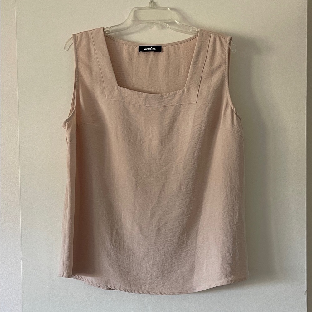 Miduo Light Tan Square Neck Tank Top